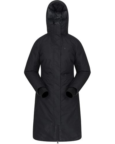 Mountain Warehouse Lunga giacca imbottita da donna Polar - impermeabile, traspirante, cuciture nastrate, calda - per i viaggi e - Nero