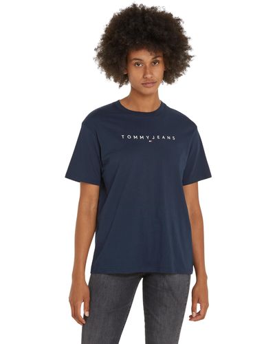 Tommy Hilfiger Short-sleeve T-shirt New Linear Tee Crew Neck - Blue
