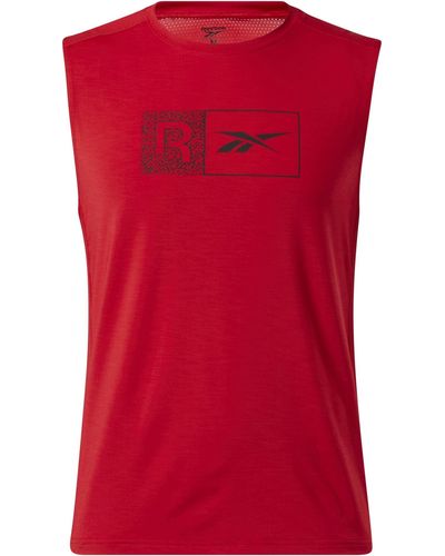 Reebok Workout Ready Sleeveless T-Shirt - Rosso