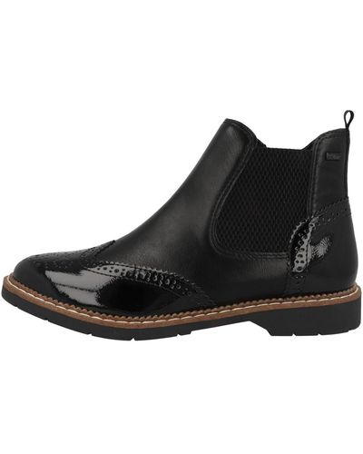 S.oliver Chelsea Boots Lack Flach Schwarz