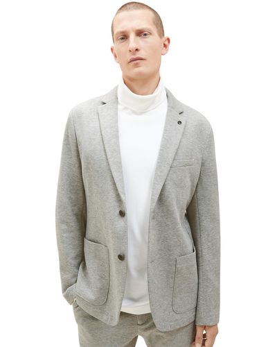 Tom Tailor Jersey Piqué Sakko mit Stretch - Grau