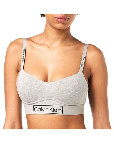 Calvin Klein Bralette Forrado Largo Sujetador - Gris
