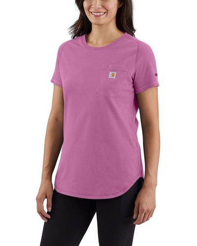 Carhartt Plus Size Force Relaxed Fit Midweight Pocket T-shirt - Purple
