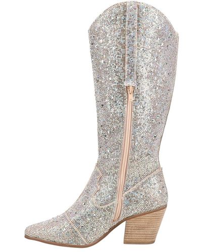 Matisse Nashville Rhinestone Pointed Toe Fashion Cowboy Boots - Gray