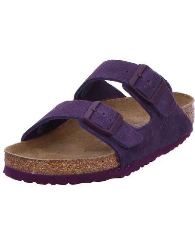 Birkenstock Leather Sandals Suède Arizona - Purple