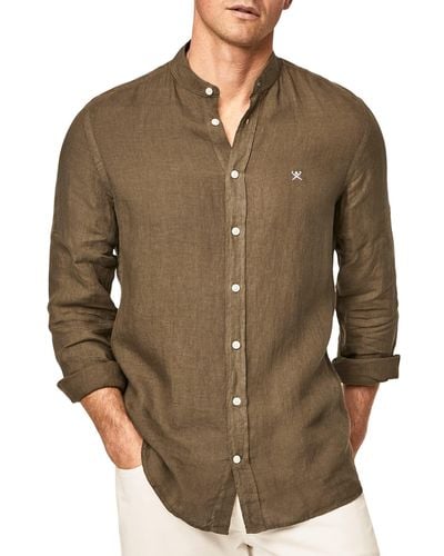 Hackett Hackett Garment Dyed P Long Sleeve Shirt L - Brown