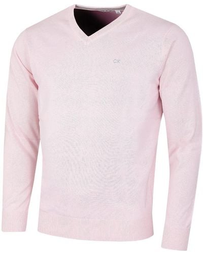 Calvin Klein Ausschnitt Soft Cotton Pullover - Rosa - Pink
