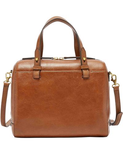 Fossil Brooke Leather Satchel - Brown