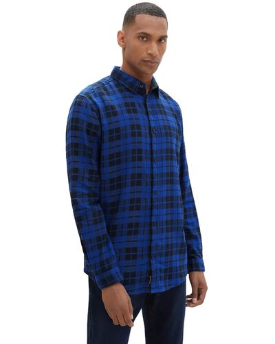 Tom Tailor Regular Fit Flanell-Hemd mit Karo-Muster - Blau