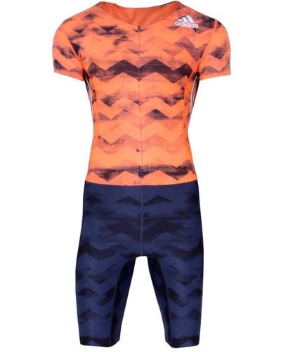 adidas Adizero Climachill Suit Sprintanzug Laufanzug Gr.M - Orange