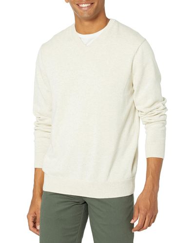 Amazon Essentials Pullover mit V-Ausschnitt - Weiß