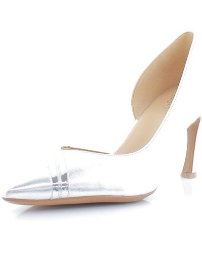 Naturalizer S Aubrey D'orsay Pointed Toe Pump Silver Leather 10 M - Natural