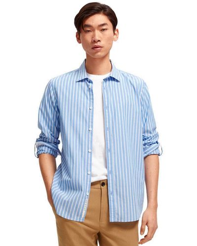 Scotch & Soda Bright Striped Regular Fit Shirt Hemd - Blau