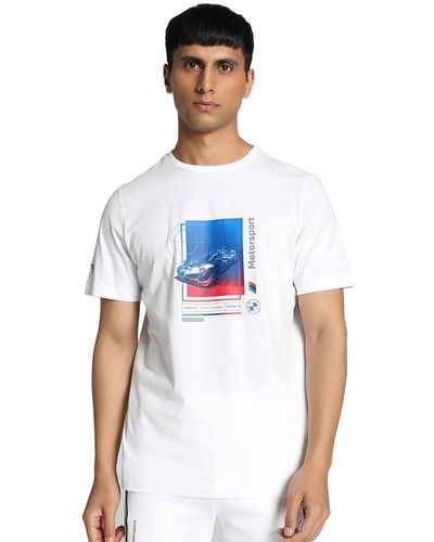 PUMA BMW M Motorsport T-Shirt mit Motorsport-Grafik MWhite - Weiß