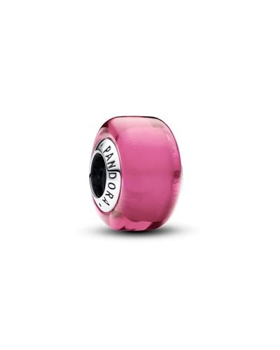 PANDORA Moments Rosafarbenes Murano-Glas Mini-Charm aus Sterling Silber - Pink