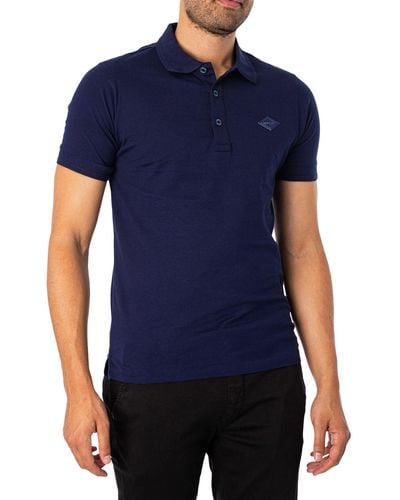 Replay Men's Short-sleeved Cotton Polo Shirt - Blue