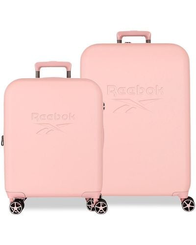 Reebok Franklin Set di valigie rosa 55/70 cm Rigida ABS Chiusura TSA 109L 6,98 kg 4 ruote doppie bagaglio mano by Joumma Bags