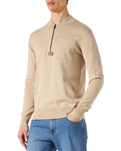 G-Star RAW Half Zip Pocket Knitted Sweater da Uomo - Neutro