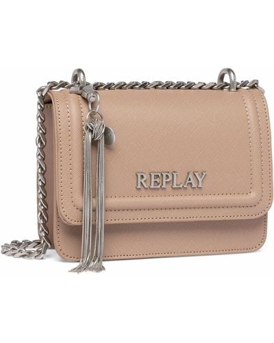 Replay Women's Shoulder Bag Made Of Faux Leather - Black