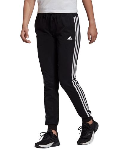 adidas Essentials Single Jersey 3-stripes Joggers Broeken - Zwart