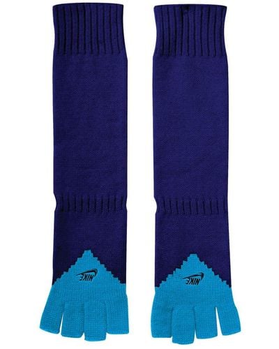 Nike Metro Series Fingerless Gloves Long Length - Blue