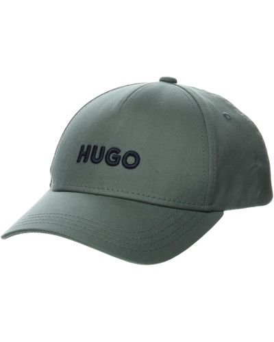 HUGO Big Logo Cotton Baseball Hat Cap - Green