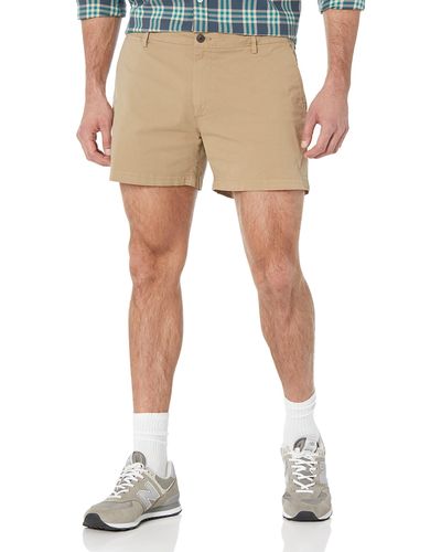 Amazon Essentials Slim-fit 5" Flat-front Comfort Stretch Chino Short - Natural