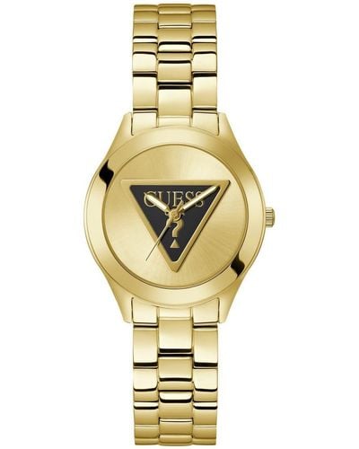 Guess Uhr Armbanduhr TRI Plaque GW0675L2 Edelstahl Gold - Mettallic