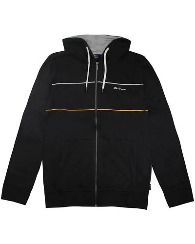 Ben Sherman Long Sleeve Zip Up Black S Hooded Track Jacket 0065216 Black