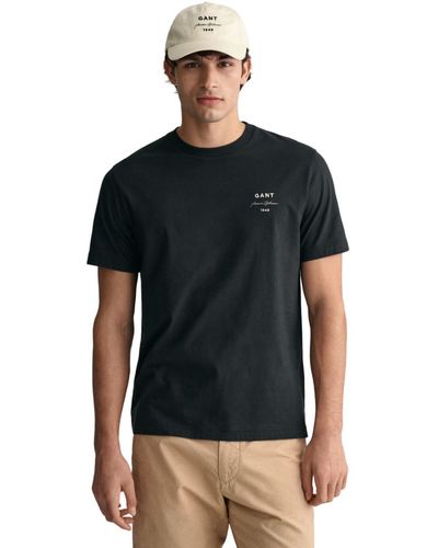 GANT Logo Script Ss T-shirt - Black