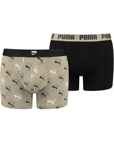 PUMA Cat Aop Boxer Shorts Briefs - Black