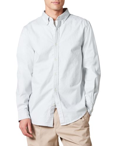 Amazon Essentials Slim-fit Long-sleeve Stretch Oxford Shirt - White