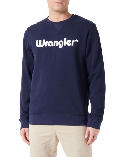 Wrangler Logo Crew Sweat Sweatshirt - Blue