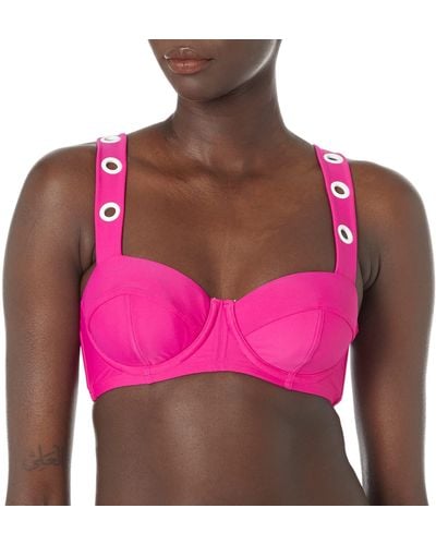 DKNY Standard Balconet Bikini Bra Top Bathing Suit - Pink