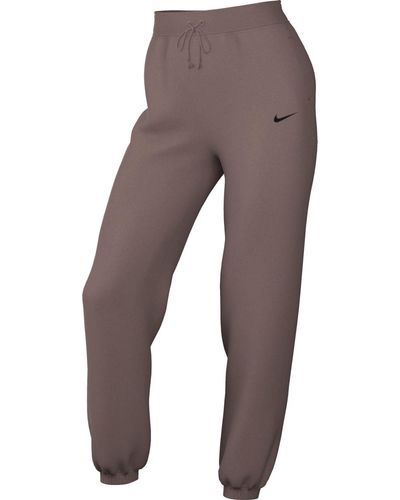 Nike W NSW Phnx FLC HR OS Pant Pantaloni Lunghi - Marrone