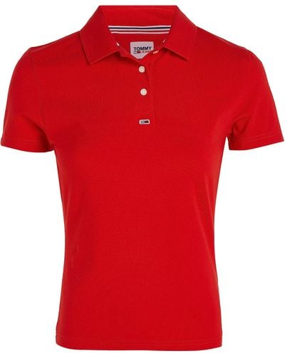 Poloshirt | Lyst Rot DE ESSENTIAL Hilfiger Tommy in