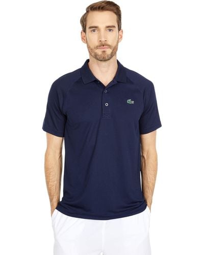 Lacoste Short Sleeve Sport Breathable Run-resistant Interlock Polo Shirt - Blue