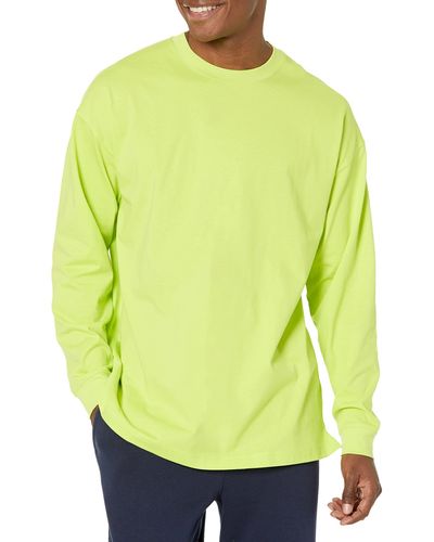 Amazon Essentials 100% Organic Cotton Oversized-fit Long-sleeve T-shirt - Yellow