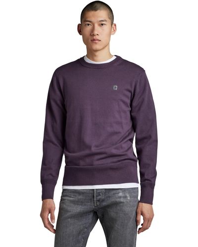 G-Star RAW Premium core r Knit Pullover Sweater - Lila