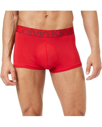 Calvin Klein Pantaloncino Boxer Uomo Vita Bassa Elasticizzato - Rosso