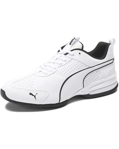 PUMA Mens Tazon Advance Leather Running Trainers Athletic Shoes - Grey, White, 12 M