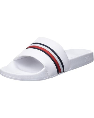 Tommy Hilfiger Mujer Chanclas Global Stripes Slide Zapatillas de baño - Negro