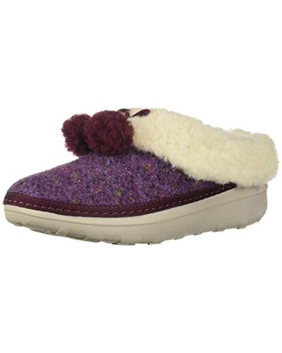 Fitflop Loaff Snug Pom Slippers - Purple