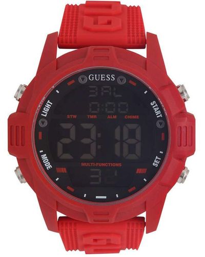 Guess Charge U1299G3 Red Silicone Quartz Fashion Watch - Rosso