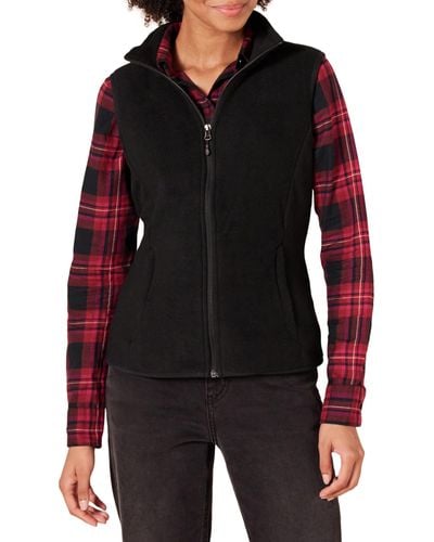 Amazon Essentials Plus Size Full-Zip Polar Fleece Vest Outerwear - Noir