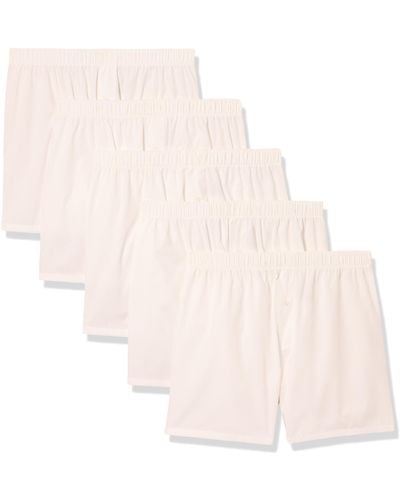 Amazon Essentials Woven Cotton Boxer Shorts - White