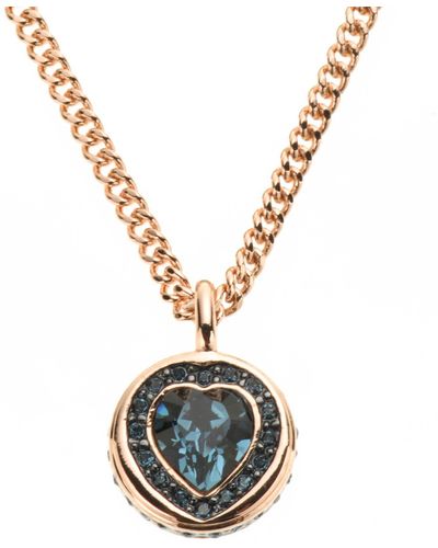 Guess Coffret pour femme collier avec pendentif femme-laiton-Bleu/Rosegold-uBN21536 50,5 cm - Multicolore