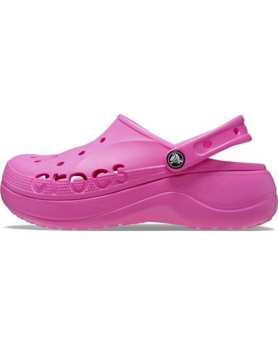 Crocs™ Baya Platform Clog Electric Pink Size 6 Uk - Purple