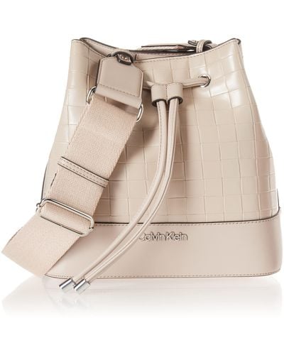 Calvin Klein Gabrianna Novelty Bucket Shoulder Bag - Natural