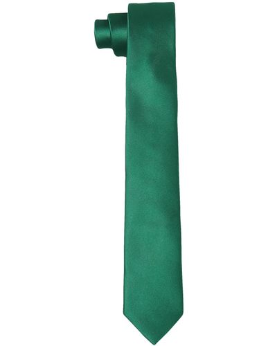 HIKARO Krawatte handgefertigt im Seidenlook 6 cm schmal - Dunkelgrün